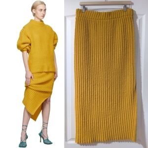 NWT by Malene Birger | Yellow Ribbed Kilea Skirt